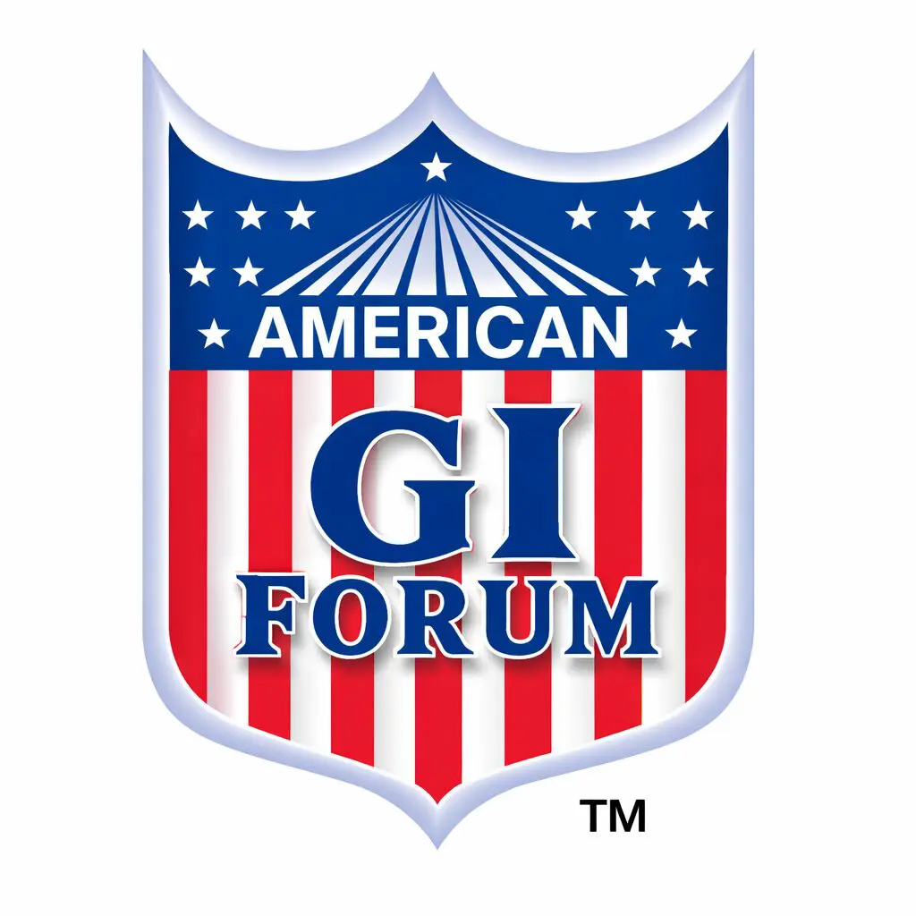 Logo featuring American flag colors and text 'American GI Forum'.